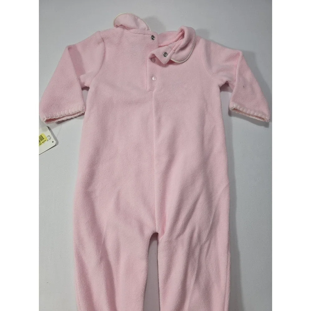 Class Club Pink Fleece Footed Sleeper Baby 3/6M NWT Y2K Bears